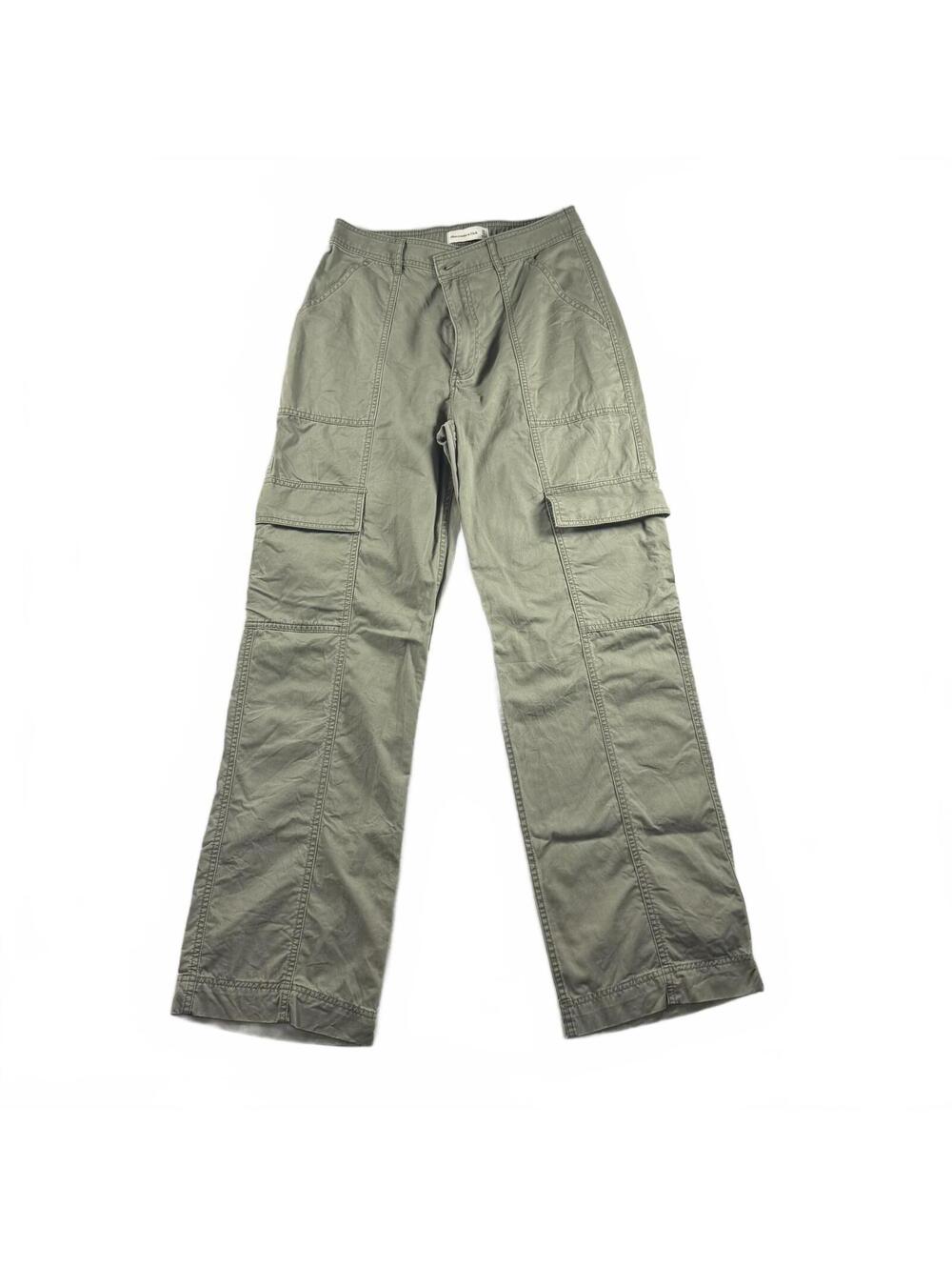 Abercrombie Fitch Womens Cargo Pants Olive Green Size 30 10L Drawstring